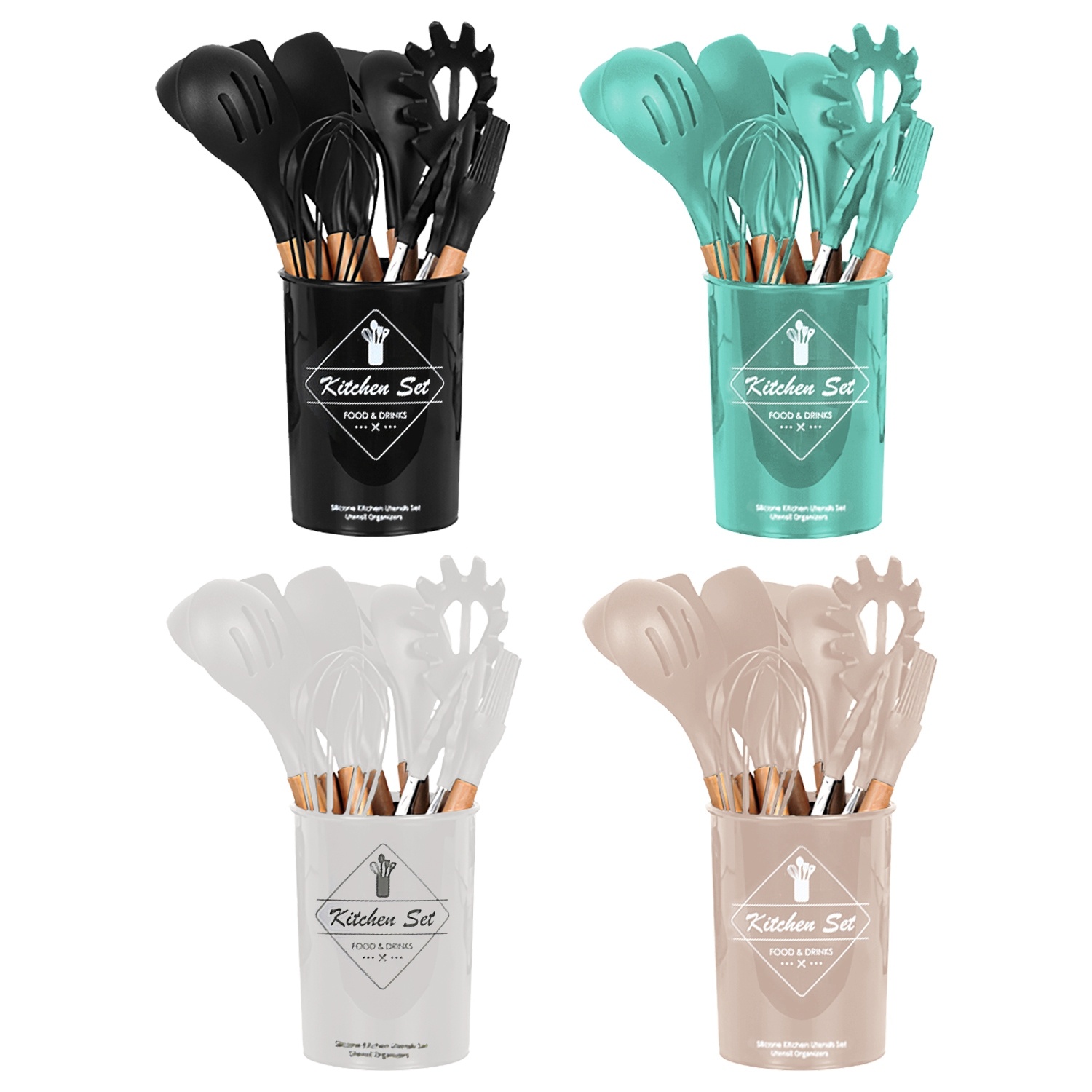4 Colors Options -- Set Of 35Pcs Kitchen Cooking Utensils Set Spatula Set Baking Utensil Set Kitchen Accessories Necessities With Holder Egg Whisk Separator Tong Turner Spoons Cups 4 Colors Options — Set Of 35Pcs Kitchen Cooking Utensils Set Spatula Set Baking Utensil Set Kitchen Accessories Necessities With Holder Egg Whisk Separator Tong Turner Spoons Cups