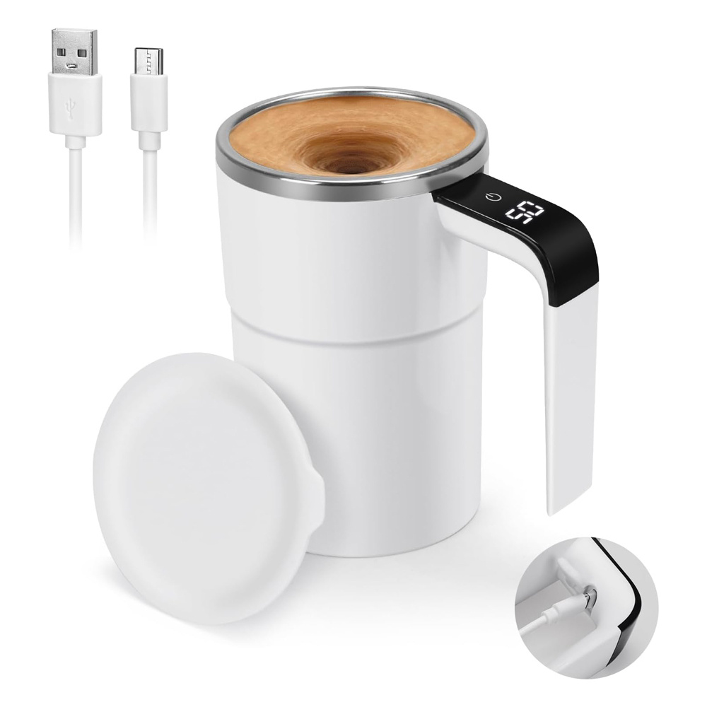 12oz Self Stirring Mug, Auto Magnetic Coffee Mug With LED Display Temperature, Rechargeable Automatic Stirring Cup 12oz Self Stirring Mug, Auto Magnetic Coffee Mug With LED Display Temperature, Rechargeable Automatic Stirring Cup